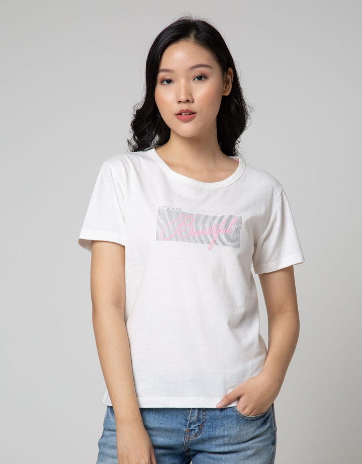 T Zone Short Sleeve T-Shirt Wording Beautiful