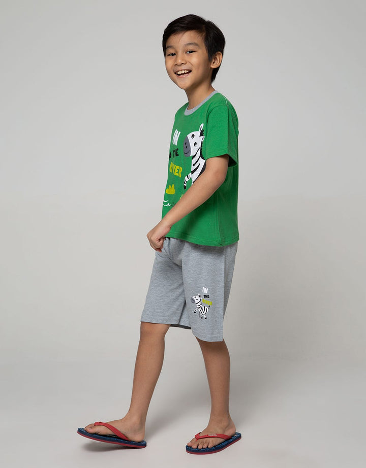 Little M Top-Bottom-Set Connected Animal T-Shirt