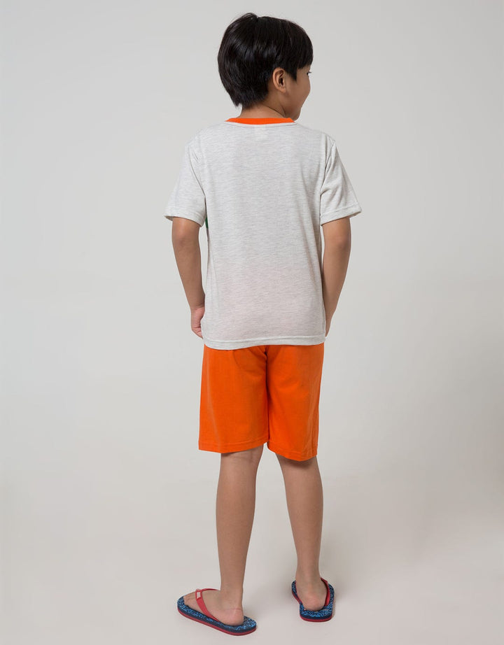 Little M Top-Bottom-Set Connected Animal T-Shirt