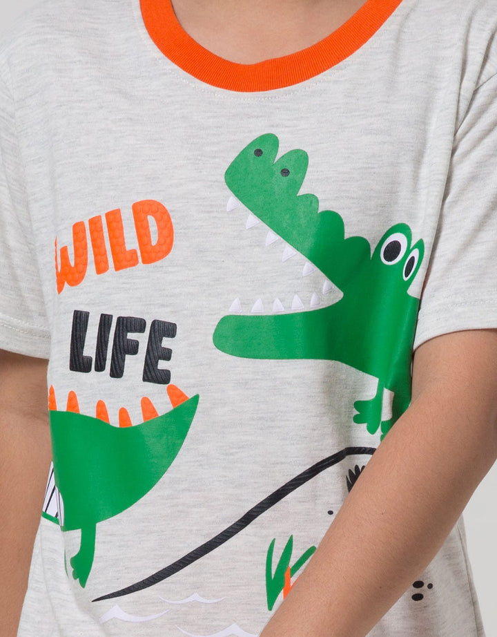 Little M Top-Bottom-Set Connected Animal T-Shirt