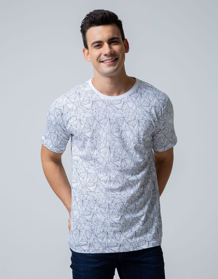 T Zone Short Sleeve T-Shirt Wb Fullprint Superman Fractal Graphic