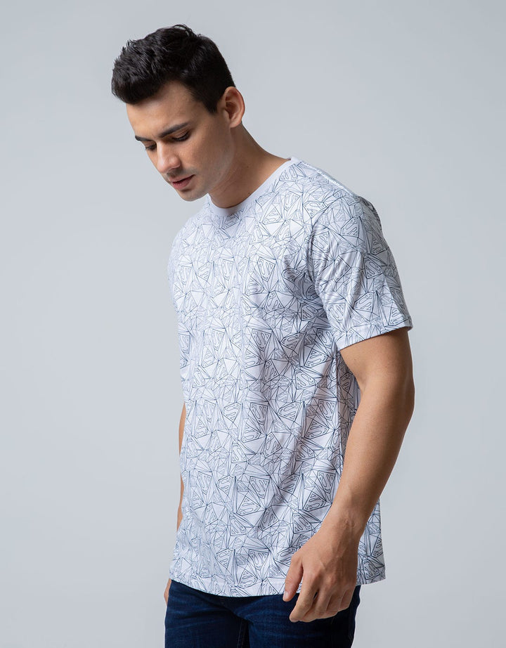 T Zone Short Sleeve T-Shirt Wb Fullprint Superman Fractal Graphic