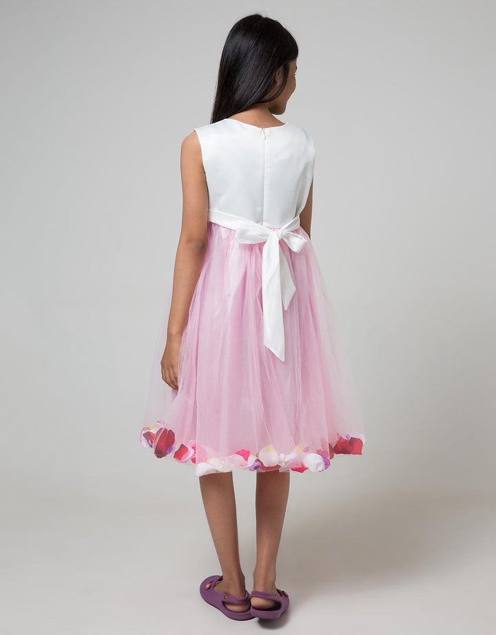 Kidz Too Short Sleeve Maxi Dress Sleeveless Floral Embroidery