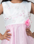 Kidz Too Short Sleeve Maxi Dress Sleeveless Floral Embroidery