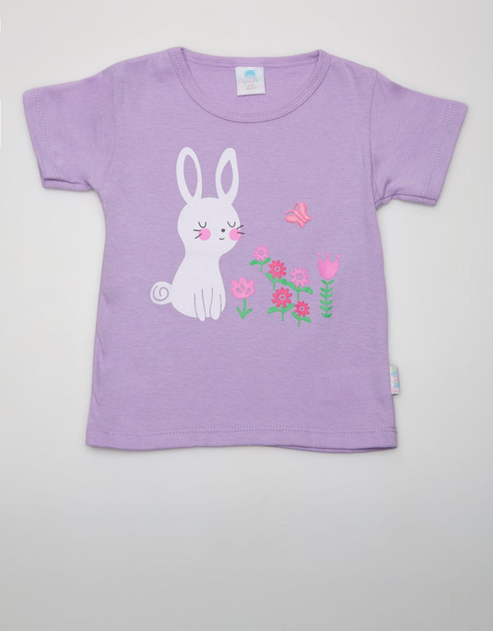 Pipiniko Short Sleeve T-Shirt Bunny Flower