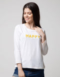 T Zone Long Sleeve T-Shirt Wording Regular Girly Long Sleeve