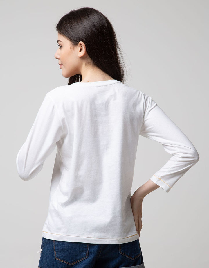 T Zone Long Sleeve T-Shirt Wording Regular Girly Long Sleeve