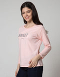 T Zone Long Sleeve T-Shirt Wording Regular Girly