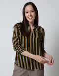 Connexion Blouse Khosibo Print Stripes Shanghai Collar
