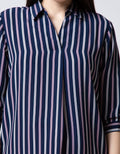 Connexion Blouse Khosibo Print Stripes Shanghai Collar
