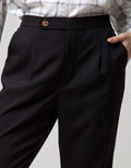 Connexion Formal Long Pants Crop With Horn Button Waist Band 