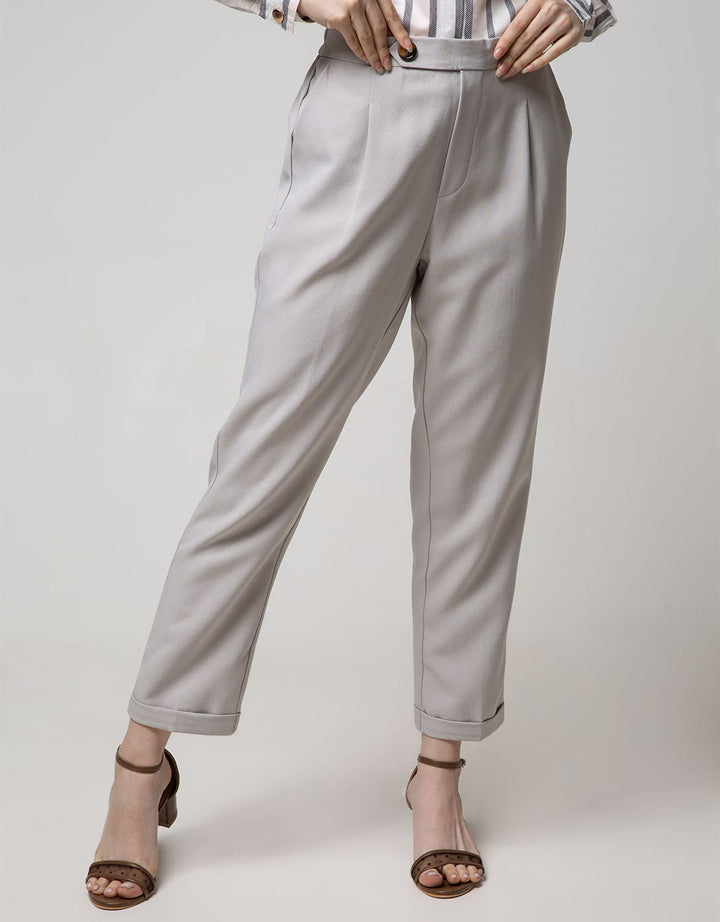 Connexion Formal Long Pants Crop With Horn Button Waist Band 