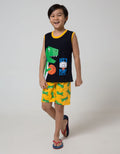 Little M Top-Bottom Set Singlet Animal Celana Fullprint