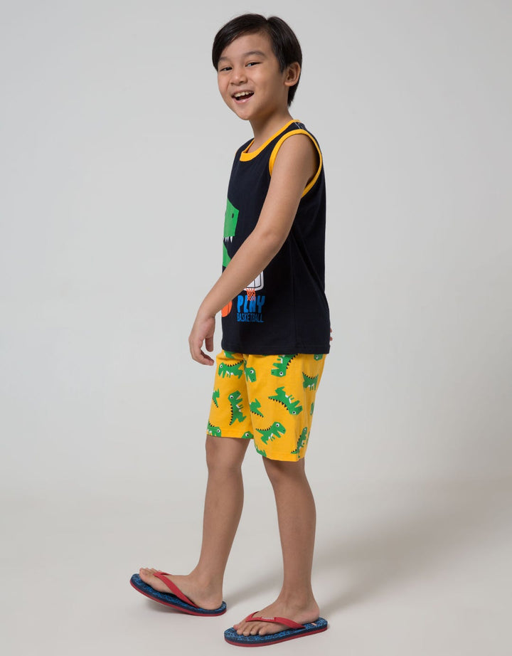 Little M Top-Bottom Set Singlet Animal Celana Fullprint
