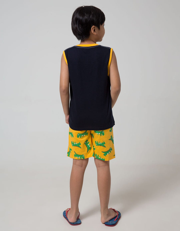 Little M Top-Bottom Set Singlet Animal Celana Fullprint