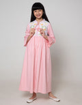 Kidz Too Long Sleeve Maxi Dress Bamus Chest Folded Embroidered