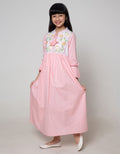 Kidz Too Long Sleeve Maxi Dress Bamus Chest Folded Embroidered