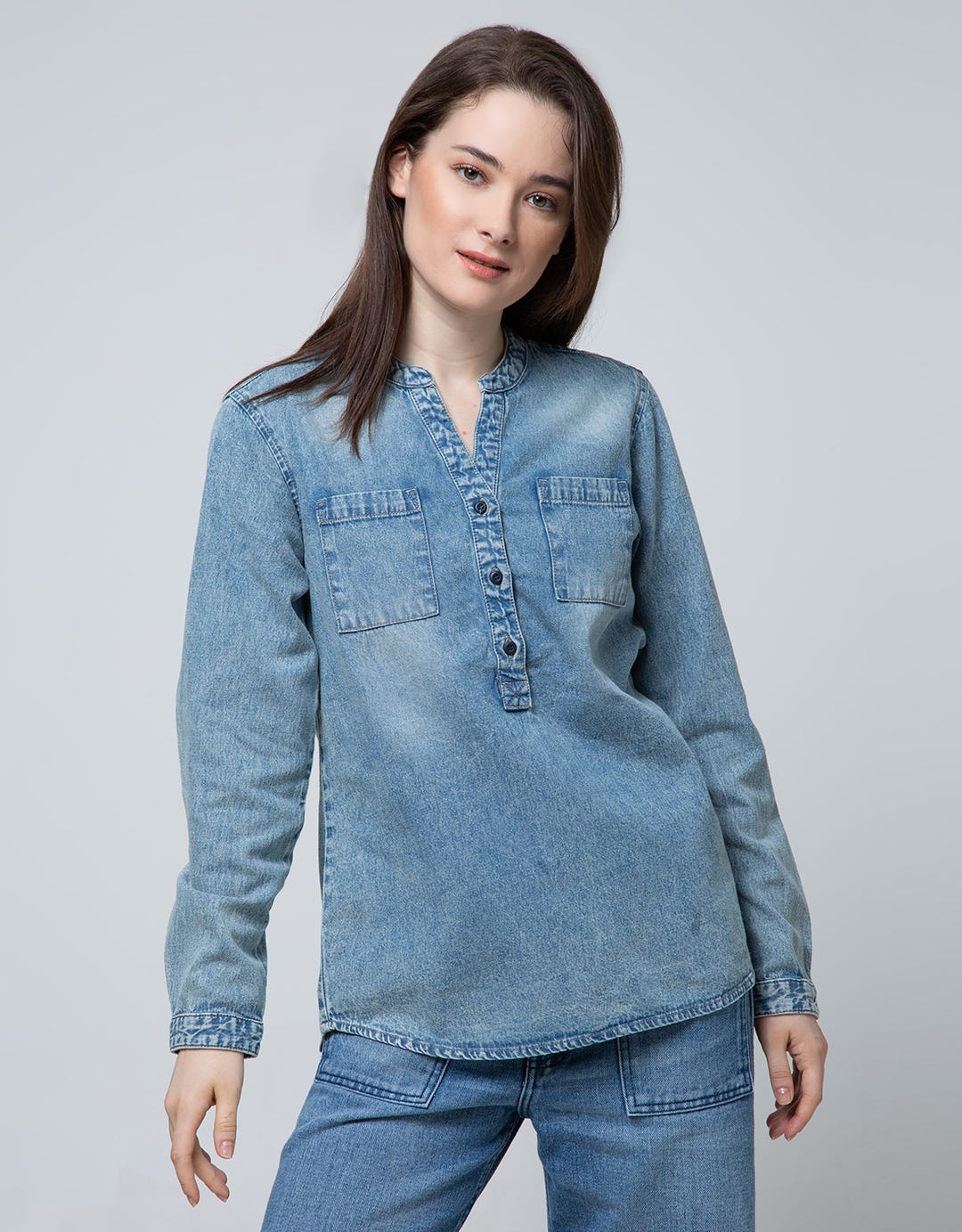 Nevada Long Sleeve Denim Shirt Women