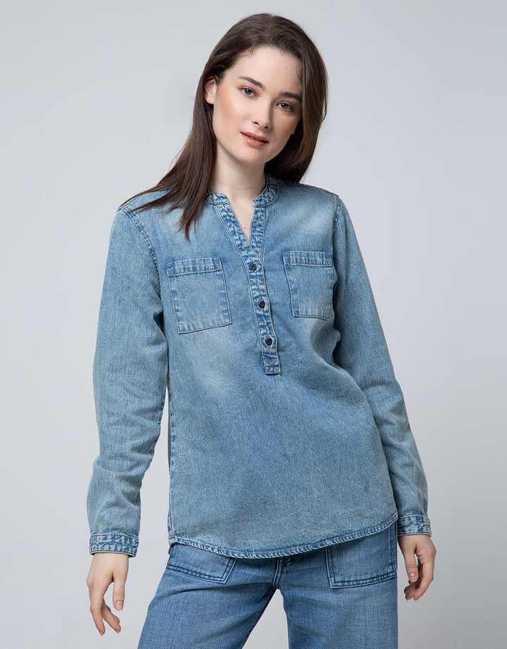 Nevada Long Sleeve Denim Shirt Women