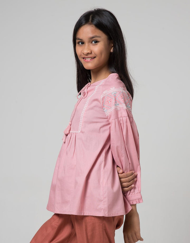 Aero Kids Long Sleeve Blouse Top Woven Tassel