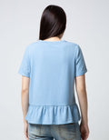 Connexion Short Sleeve Blouse Ruffle In Waist Bottom