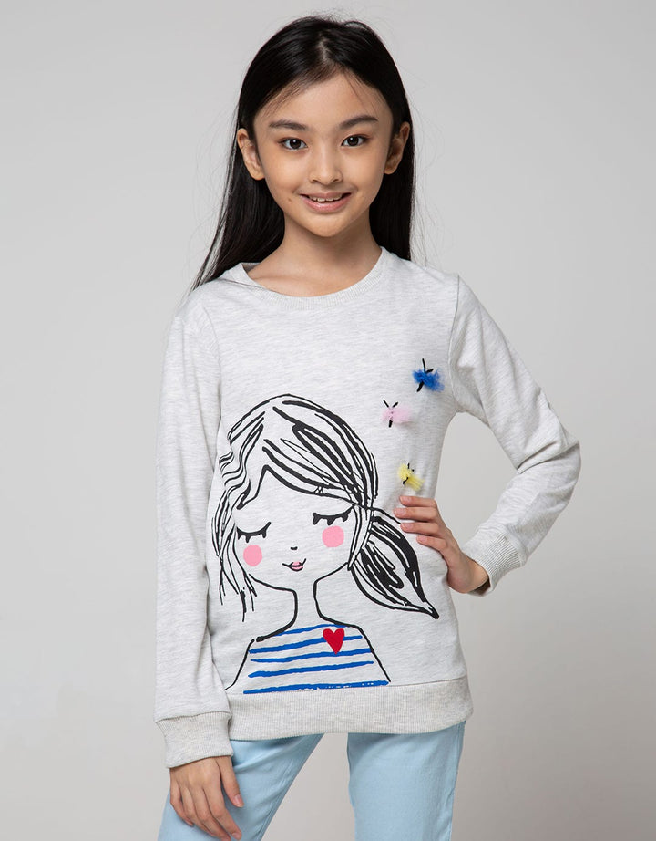 Aero Kids Sweatshirt GirlLong Sleeve With Butterfly