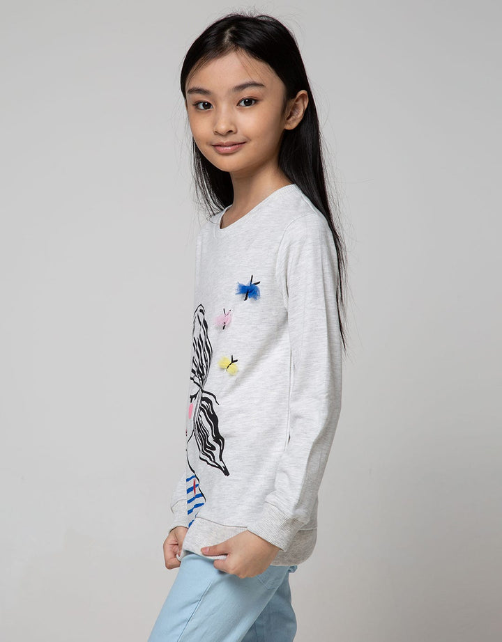 Aero Kids Sweatshirt GirlLong Sleeve With Butterfly