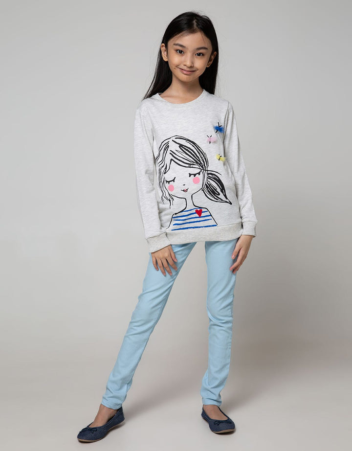 Aero Kids Sweatshirt GirlLong Sleeve With Butterfly