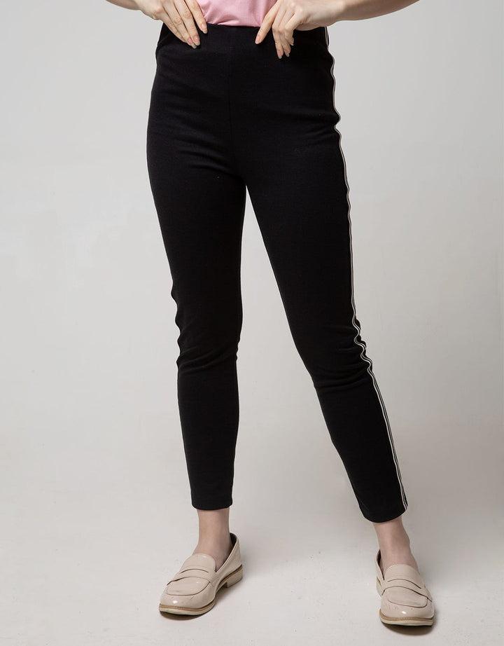 Connexion Casual Long Pants Ponte Knit With Stripes