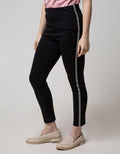 Connexion Casual Long Pants Ponte Knit With Stripes