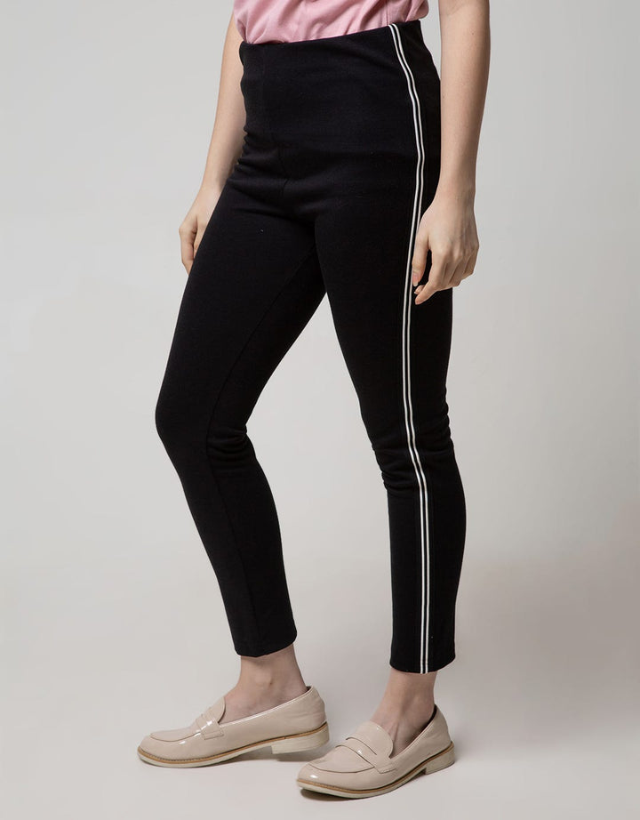 Connexion Casual Long Pants Ponte Knit With Stripes