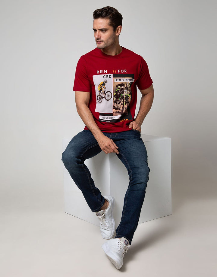 T Zone Short Sleeve T-Shirt Photoprint Motor CroShort Sleeve Extreme Sport