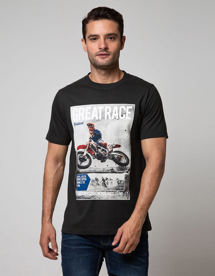 T Zone Short Sleeve T-Shirt Photoprint Motorcycle CroShort Sleeve Great Race