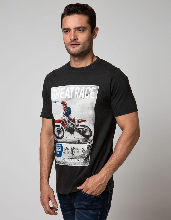 T Zone Short Sleeve T-Shirt Photoprint Motorcycle CroShort Sleeve Great Race