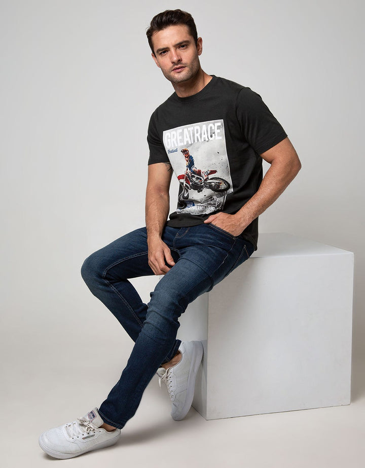 T Zone Short Sleeve T-Shirt Photoprint Motorcycle CroShort Sleeve Great Race
