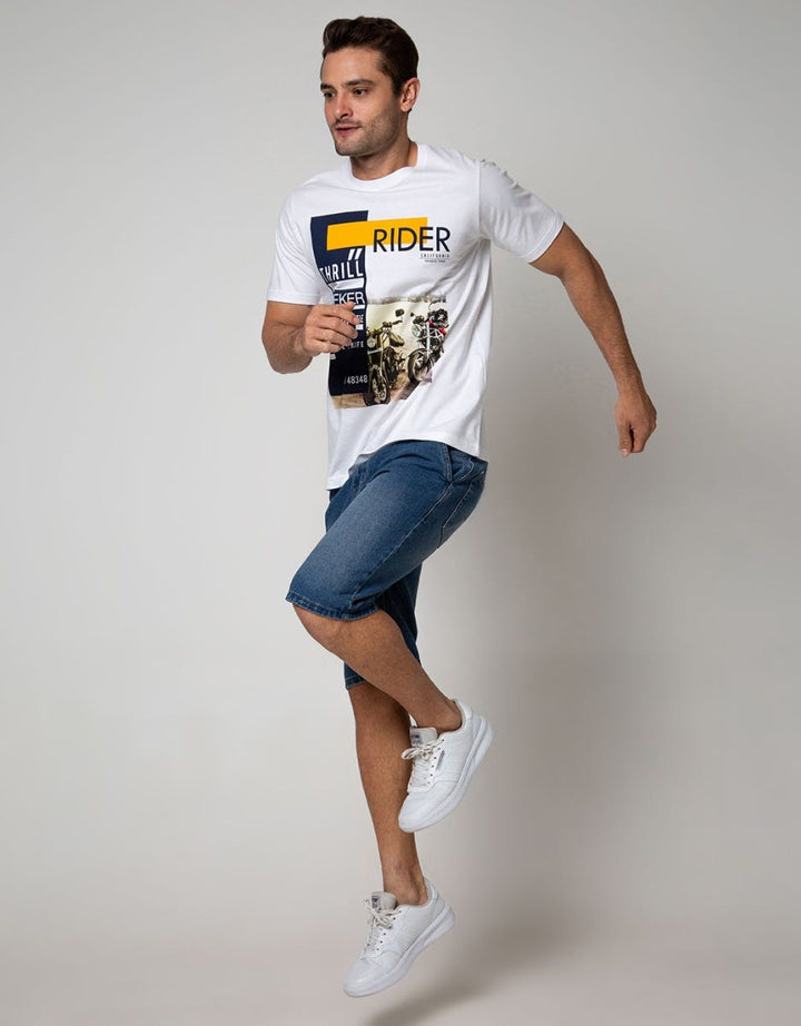 T Zone Short Sleeve T-Shirt Photoprint Motor Cross