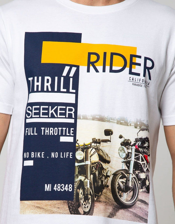 T Zone Short Sleeve T-Shirt Photoprint Motor Cross