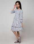 Kidz Too Long Sleeve Midi Dress Flower Leaf Hand Lace