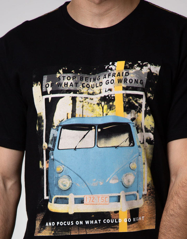 T Zone Short Sleeve T-Shirt Photoprint City Stop Being Afraid