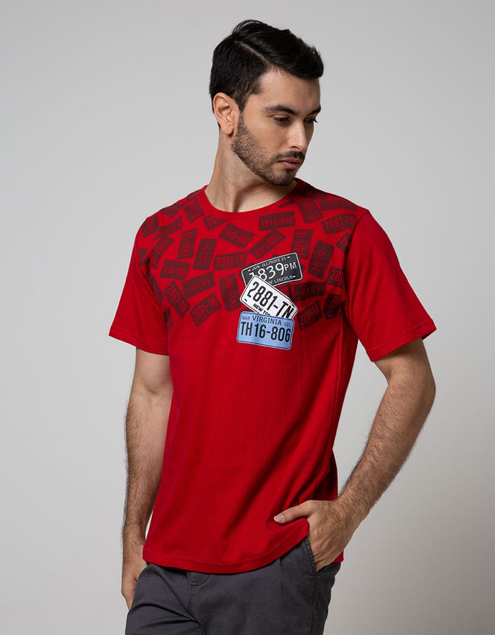 T Zone Short Sleeve T-Shirt Print Theme