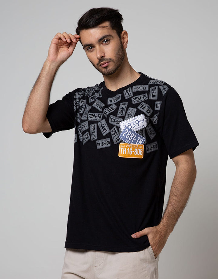 T Zone Short Sleeve T-Shirt Print Theme