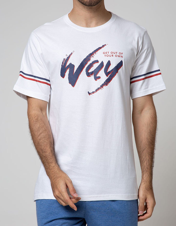 T Zone Short Sleeve T-Shirt Print Slogan Get Out Of Your Own Way