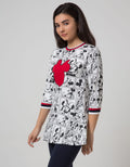 Disney Long Sleeve Midi Dress Minnie Fullprint Flared