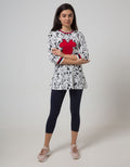 Disney Long Sleeve Midi Dress Minnie Fullprint Flared