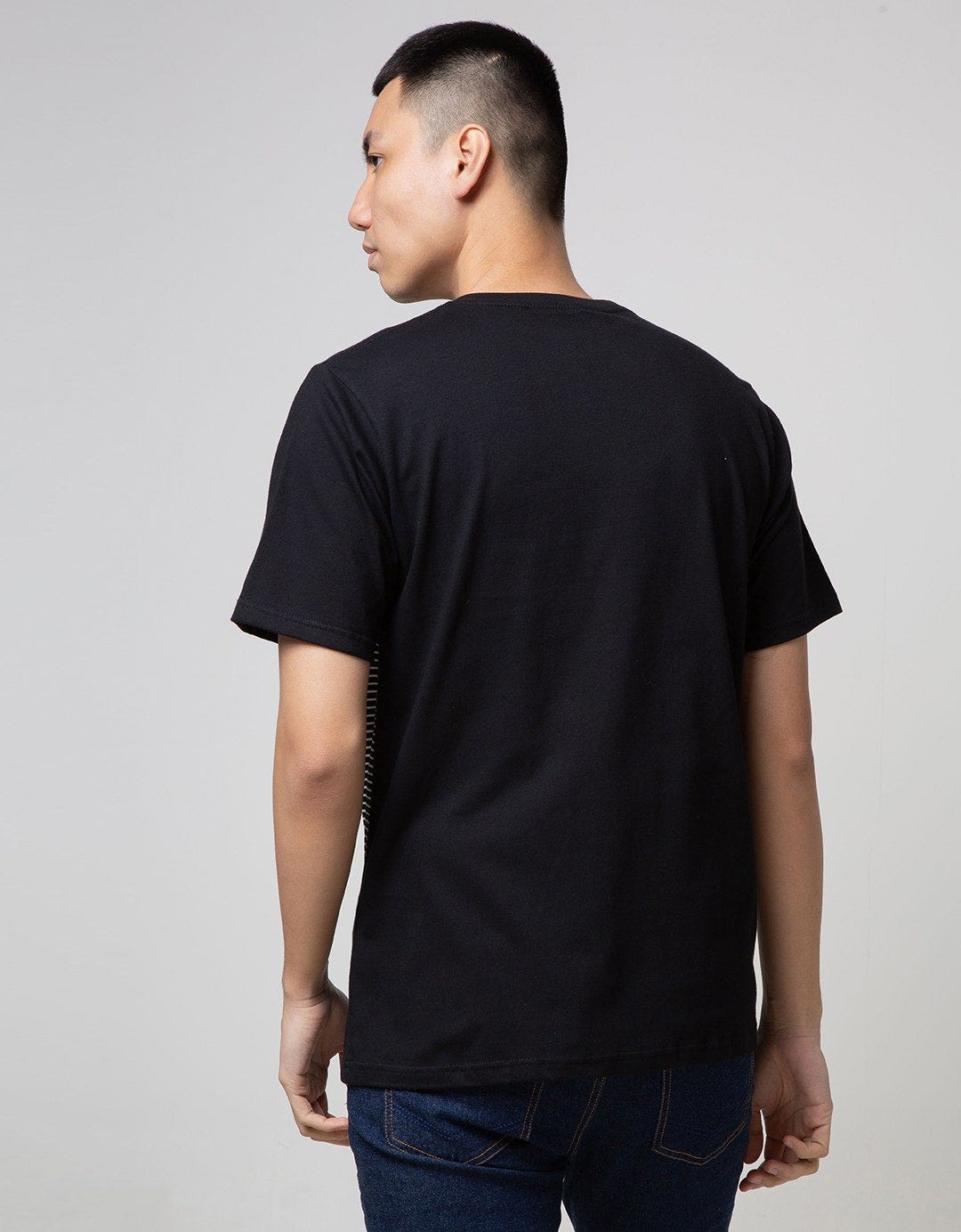 T Zone Short Sleeve T-Shirt Print Stripe 3D Line