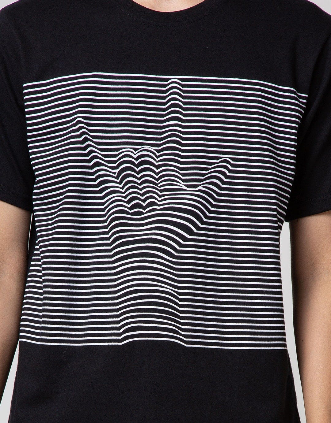 T Zone Short Sleeve T-Shirt Print Stripe 3D Line