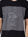 T Zone Short Sleeve T-Shirt Print Stripe 3D Line