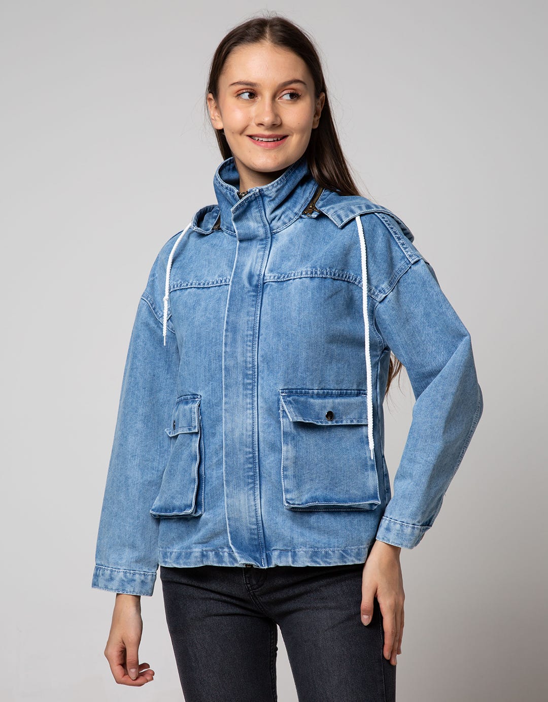 Nevada Denim Jacket Hoodie Women