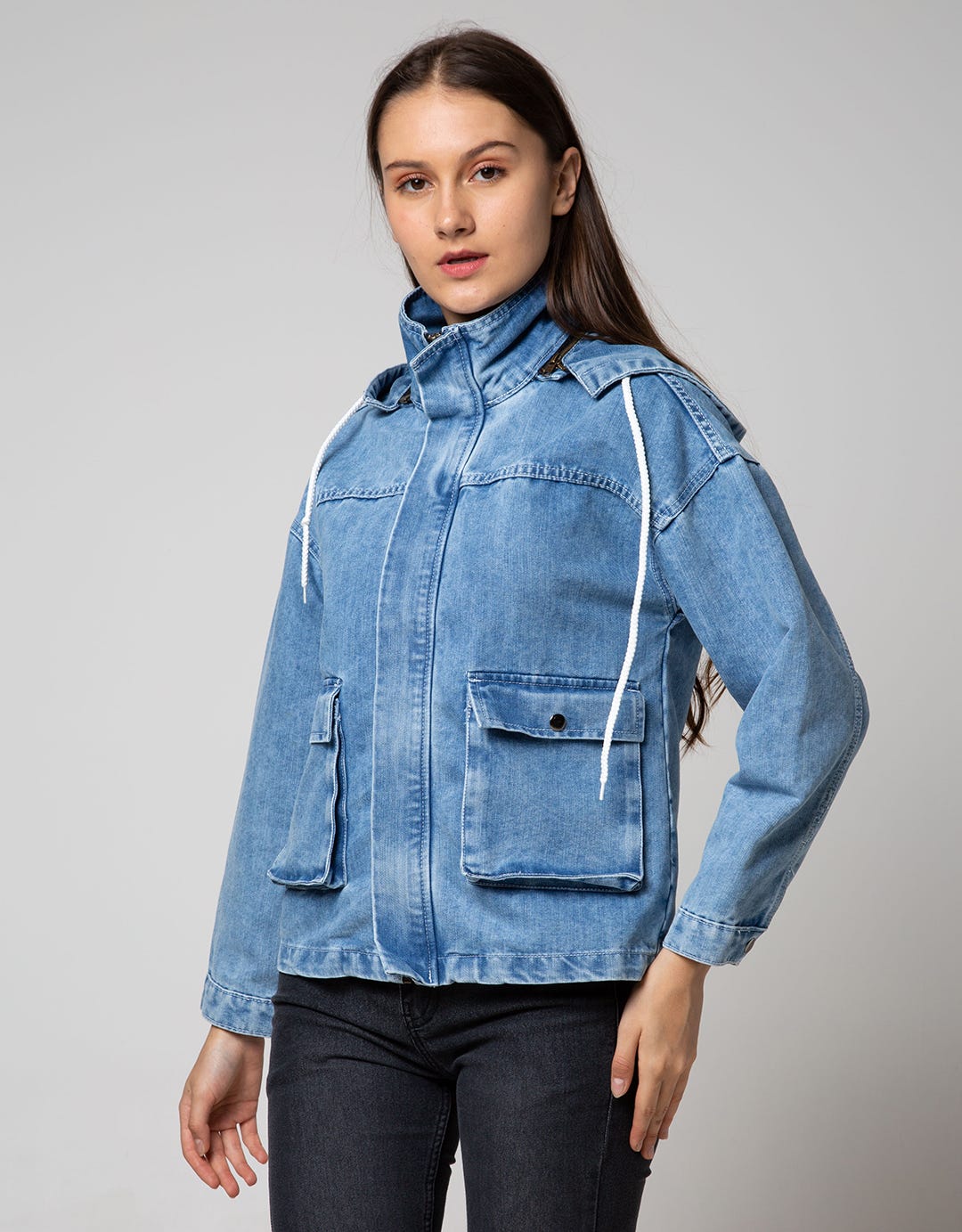 Nevada Denim Jacket Hoodie Women