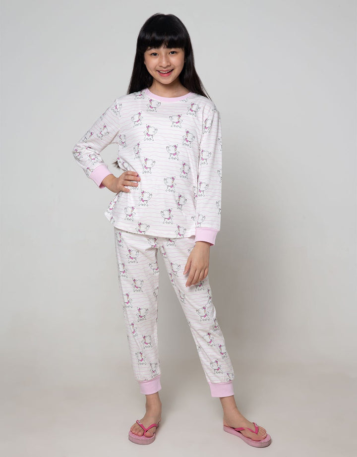 Disney Top - Bottom Set Long Sleeve Shirt Long Pants Fullprint Marie